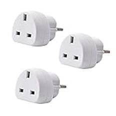 Hög kvalitet - reseadapter konverterar UK kontakt till 2 stift (rund) EU-kontakt och Storbritannien till USA-adapter - AAA Products® UK to EU Plug Adapter 3