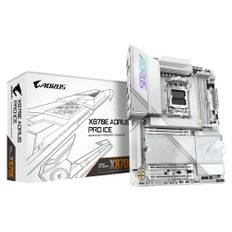 Gigabyte AORUS X870E PRO ICE - Motherboard - ATX - Socket AM5 - AMD X870E Chipsatz - USB-C 3.2 Gen 2x2, USB4, USB 3.2 Gen 1, USB 3.2 Gen 2 - 2.5 Gigabit LAN, Bluetooth, Wi-Fi 7 - Onboard-Grafik (CPU erforderlich)