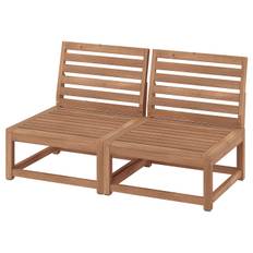 NÄMMARÖ 2-sits modulsoffa, utomhus, ljusbrunlaserad