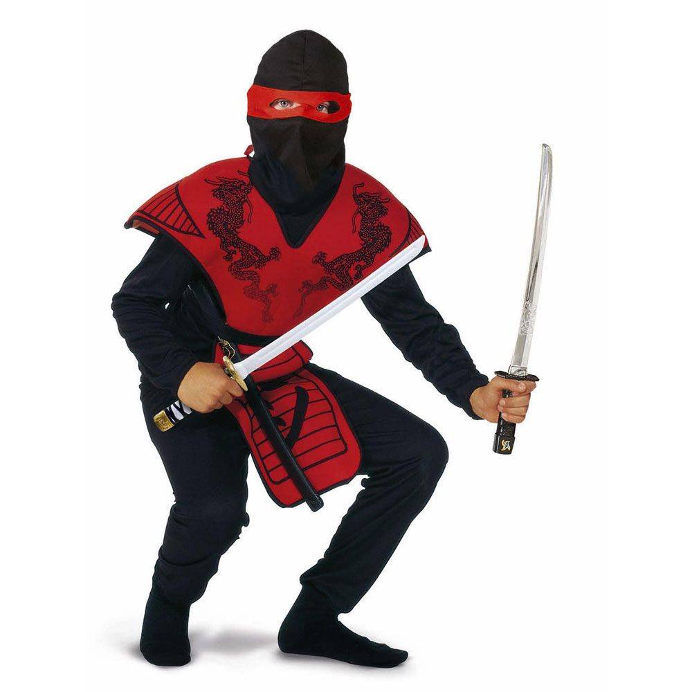 Ninjadragt rød 160 cm Udklædning/Fastelavn 42463