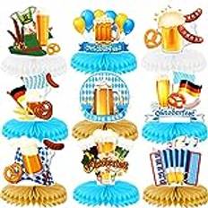 HOWAF Oktoberfest dekoration, 9 stycken oktoberfest bivaxkaka oktoberfest Honeycomb Oktoberfest bivax mittstycke papper bordsdekorationer för bordsdekorationer bayersk oktoberfest party dekoration