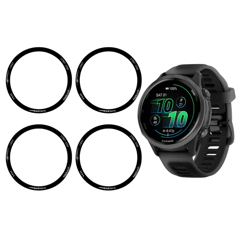 4 stk. Beskyttelsesfilm m. Kant til Garmin Forerunner 970 / 570 47 mm