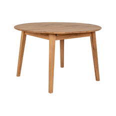 Rundt spisebord med udtræk i egetræ Ø118 x 118 - 158 cm - Olieret eg