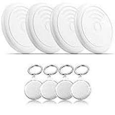 Air Tracker Tag objekt Finder-4-pack, kompatibel med Apple Find My (endast iOS), utbytbart batteri med 4 vattentäta fodral och nyckelringar för nycklar, bagage, resväskor, plånböcker, väskor med mera