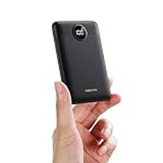 VEEKTOMX Mini Power Bank 10000mAh 22.5W Portable Charger USB C PD Quick Charge 3.0 Kompakt bärbar laddare med 2 snabbladdningsportar och LED-display (Black)
