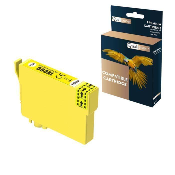 Cartridge for EPSON 503XL 503 XL Peppers Compatible Yellow x 1 C13T09R44010 - QUALITONER Expression Home XP-5200, Expression Home XP