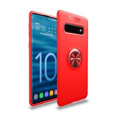 Samsung Galaxy S10 metal fingerrings kickstand etui - Rød
