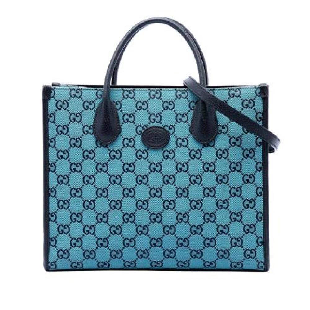 Gucci Vintage Pre-owned Satchel - Vintage - Dame - Blå - ONE SIZE - Læder