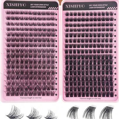 Duo Mao 368/640/544 par lösa ögonfransar set, 9-16 mm blandad densitet, nya 9-16 mm kattögon D-curl lösa ögonfransar, DIY naturlig makeup lösa ögonfra