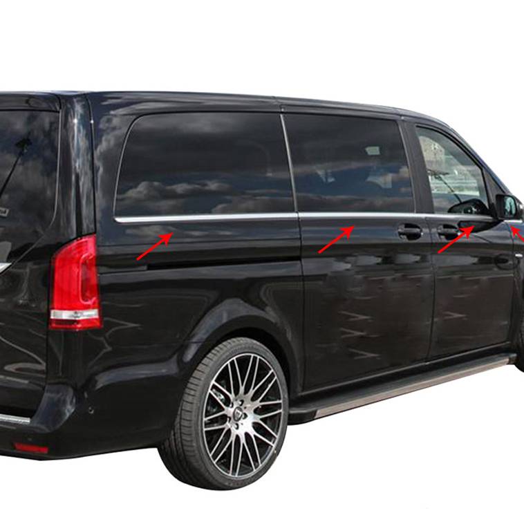 RUDELISTER KROM - Mercedes Vito W447 2014-> Ekstra lang akselafstand - ANTAL 8 STK