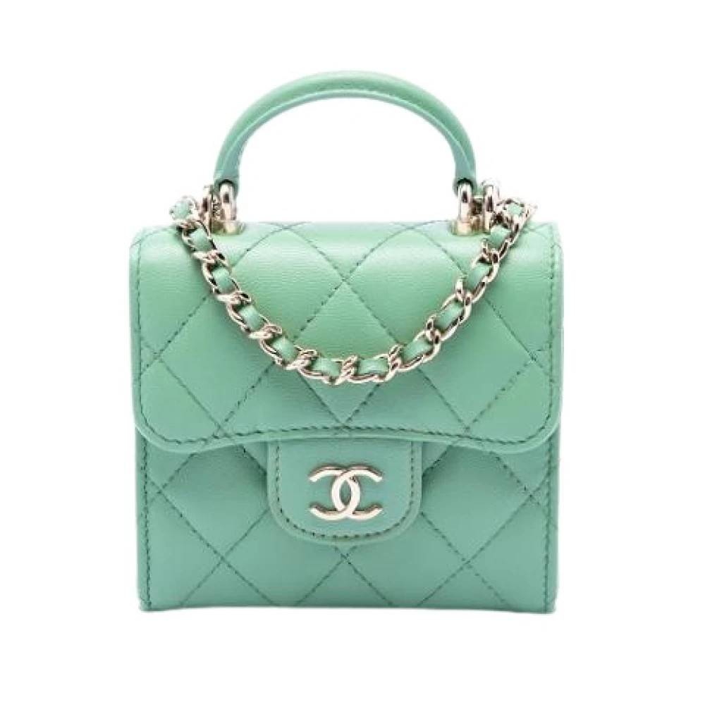 Chanel Vintage Pre-owned Satchel - Vintage - Dame - Grøn - ONE SIZE - Læder