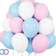 50/100 st rosa och blå ballonger 12 tum rosa, blå och vita latexballonger, används för könsavslöjande, babyshower, födelsedagsfester, festdekorationer - Multifärgad (100 st,50 st)