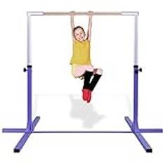 COSTWAY Gymnastik gymnastikstång, höjdjusterbar, gymnastikstänger kan belastas upp till 100 kg, pull up-stång, träningsutrustning, träningsstång för inomhusbruk, hemmaträning (lila)