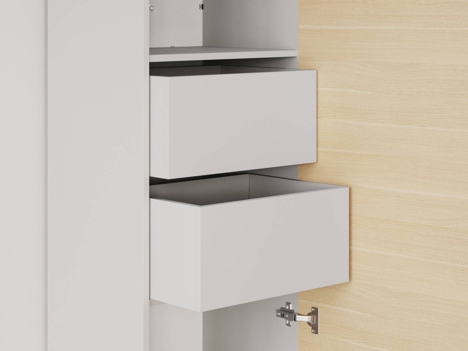 M1 skab, høj model, 50cm - farve Skab: Grå, Front: Kejser eg