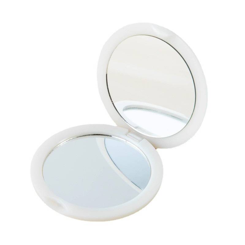 TEMU 1pc Handheld Makeup Mirror Double Sided Mini Portable Pocket Folding Round Makeup Mirror For Travel Beauty Cosmetic Tool