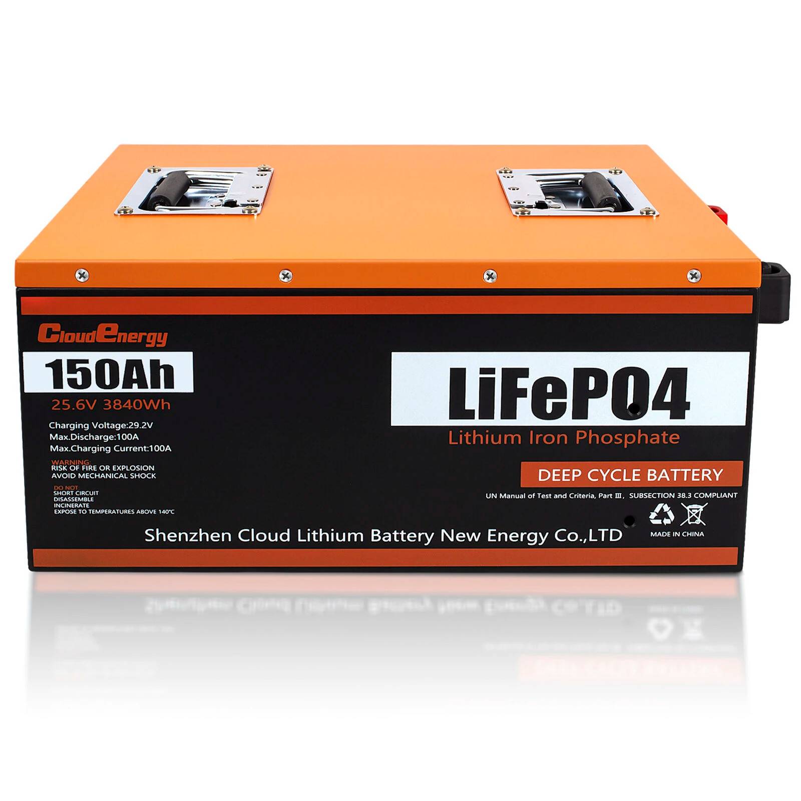 [EU Direkte] Skyenergi 12V-24V 100V-300Ah LiFePO4-batteri,CL24-150 3840Wh 2560W indbygget 100A BMS 6000+ cyklusser 10 års levetid med klasse A LiFePO4-celler Perfekt til autocamper,camper,energilagring,varevogn,off-grid - 12v 300ah