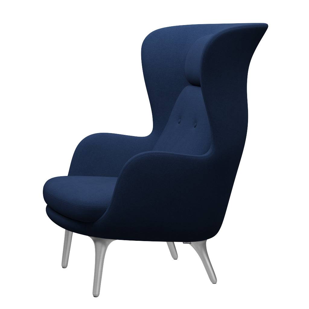 Ro Lænestol m. stel i aluminium fra Fritz Hansen Christianshavn - 1153 Blue Uni - Jacobsen Plus