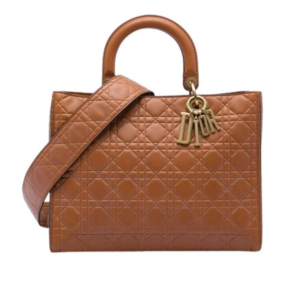 Dior Vintage Pre-owned Lady Dior Håndtaske - Vintage - Dame - Brun - ONE SIZE - Uld
