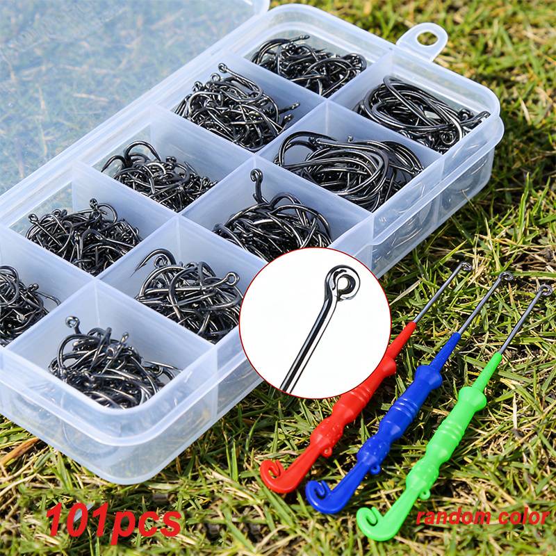 101pcs Fishing Hooks Set With Hook Remover Tool, Fish Hooks Sizes 3# To 12#, Essential Fishing Gear Additions For Freshwater And Saltwater