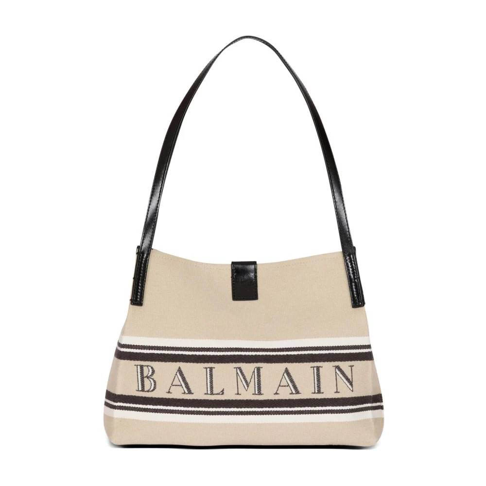 Balmain - Release Liten Toteväska i Canvas och Läder Väskor - Dam - ONE Size - Läder