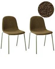 Set of 2 Dining Chairs BLAKELY Fabric Light Green