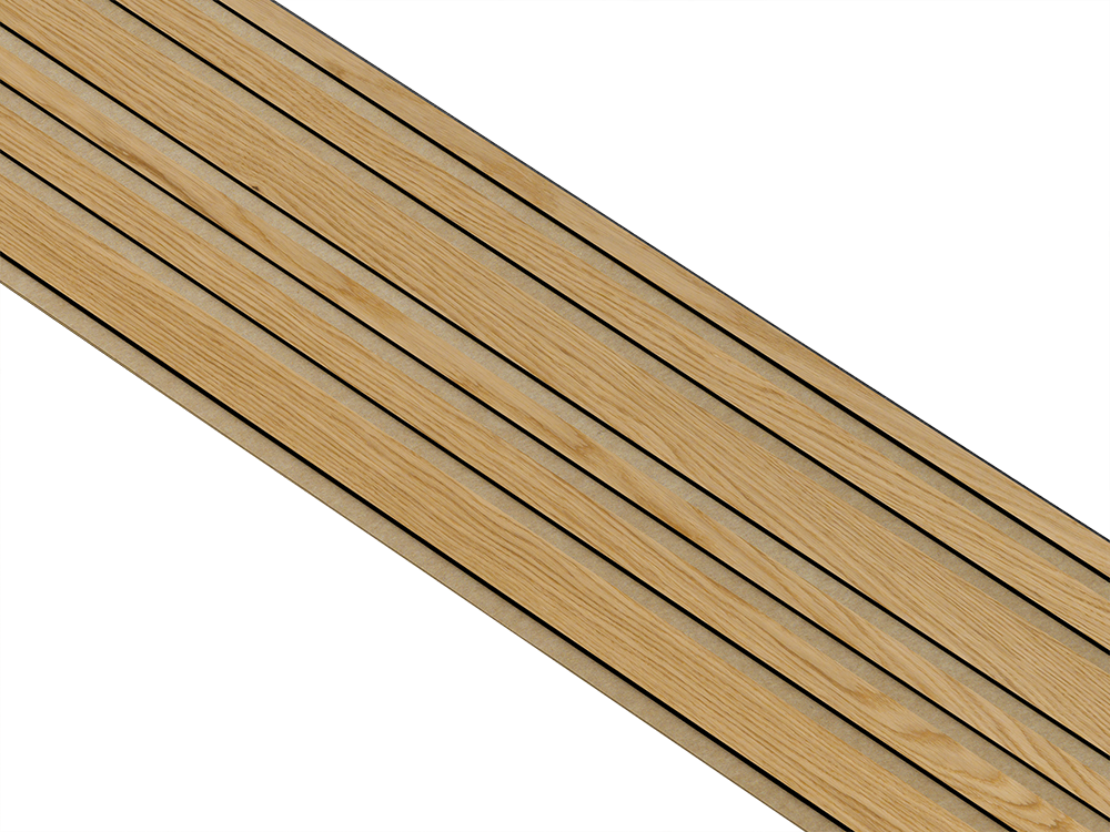 I-Wood Basic Mixed listebredde paneler, i sort kerne, klar oliering - mål 17 x 300 x 2400 mm.