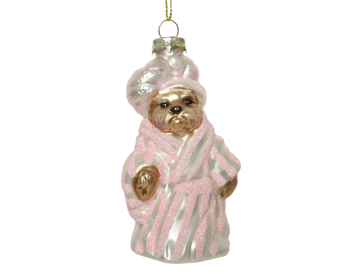 Hund Rosa Badrock 8,5x4,5x11cm