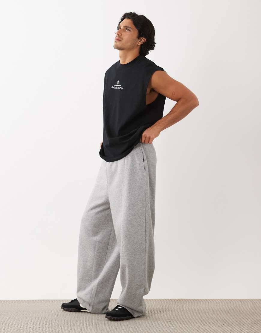 ASOS DESIGN - Gråmelerede joggingbukser med oversized ballon-pasform - XL