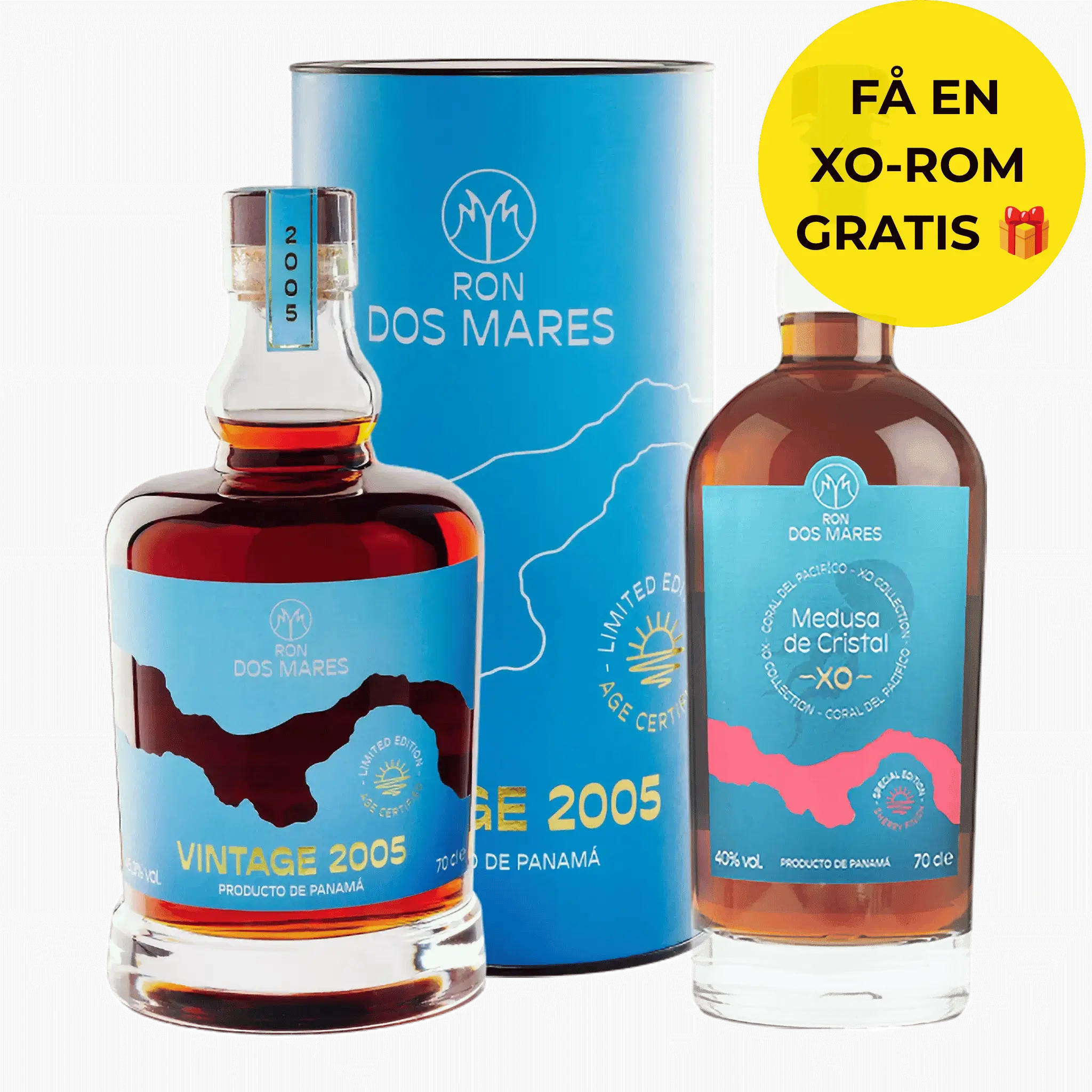 Ron Dos Mares 2005 Vintage Limited Edition 19 år + GRATIS 70 CL. XO ROM (Valgfri)