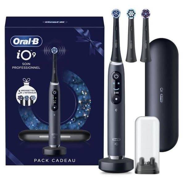 Ansluten eltandborste - ORAL-B - 0RA8006530069199 - iO 9 XMAS Edition - Svart - Oscillerande-roterande rörelse