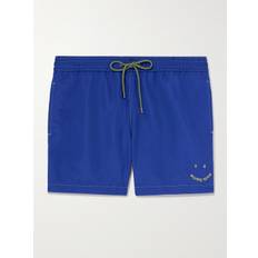 Paul Smith - Happy Slim-Fit Short-Length Logo-Embroidered Recycled Swim Shorts - Men - Blue - L