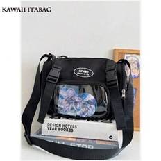 New 2025 Kawaii College Student Girls Bucket Bag 10cm Doll Side Bag Clear Transparent Bags Fashion Crossbody Bags For Women Small Purses And Handbags - Black - Only Bag NO Accessories
