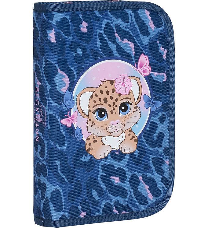 Beckmann Pennfodral m. Innehåll - Cheetah - Dark Blue - Beckmann - One Size - Pennfodral