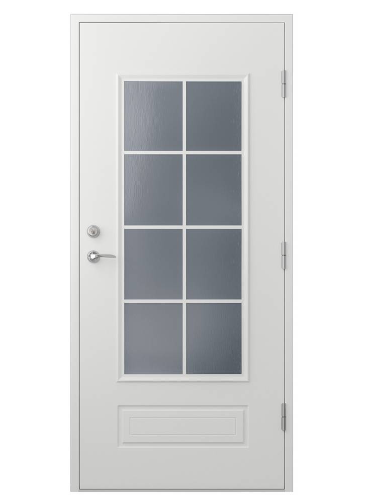 Ytterdörr Beatrice - med glas 9x19 Vänsterhängd Vit NCS S0502-Y