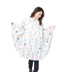 Super Water Repellent Flower Pattern Rain Super Water Free Size [Aquas Hack] Poncho, Repellent, Women's, White, Japan, vit