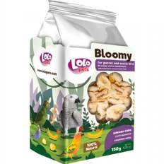 Lolo Bloomy banan chips snack til papegÃ¸jer og smÃ¥ eksotiske fugle 150 gr