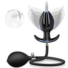 Defomy Neuer Aufblasbar Analplug Buttplug Sex Spielzeug, Silikon blühen mit abnehmbarer Pumpe, Fetisch BDSM Analsex Groß Anal Dilatator Prostata Stimulation Sexspielzeug für Männer Frauen Paare (A)
