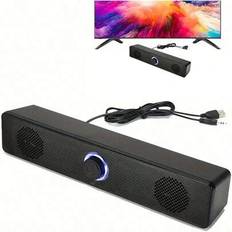 Datorhögtalare USB-drivna PC-högtalare Trådbundna stereohögtalare för stationär dator, bärbar dator, surfplatta, mobiltelefon, CD-spelare, trådlös TV- - Svart (En-Storlek)