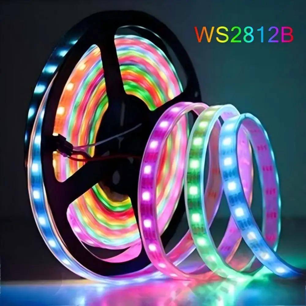 5V WS2812B RGB Färgade Ljus 5050 RGBIC 5V Smal Vattentät LED-list Individuellt Adresserbar IC 30/60/144 Pixlar/LEDs/m Ljus