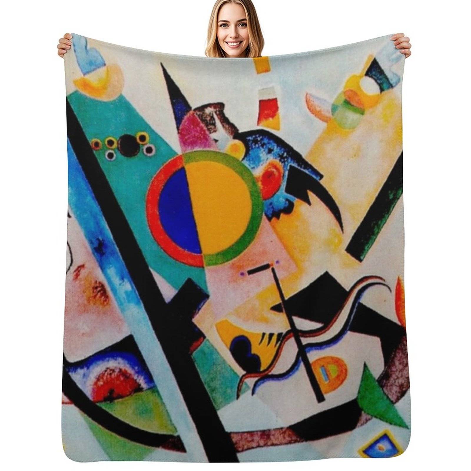 Wassily Kandinsky | Multicolored-Circle |Kandinsky Inspired Throw Blanket Cozy Throw Blanket for Bed Sofa Chair