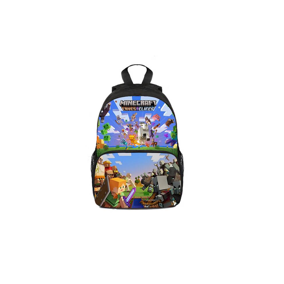 Minecraft Rygsæk til Børn Skoletaske Rygsæk Figurer Taske E