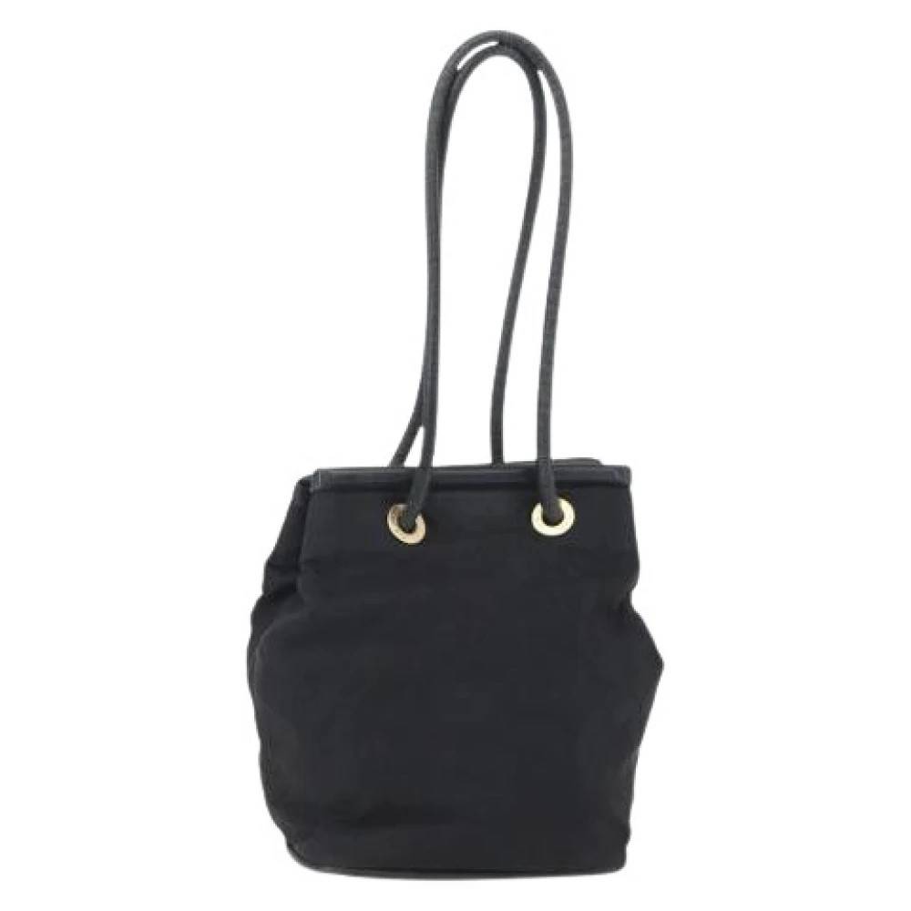 Celine Vintage Pre-owned Nylon Bucket Bag - Vintage - Dame - Sort - ONE SIZE - Nylon