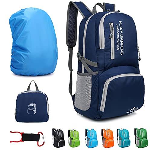 Lywencom Vandringsryggsäck, 30 l sportig lätt vikbar vattentät ultralätt ryggsäck för utomhuscamping picknick vandring löpning väska med vattentätt regn