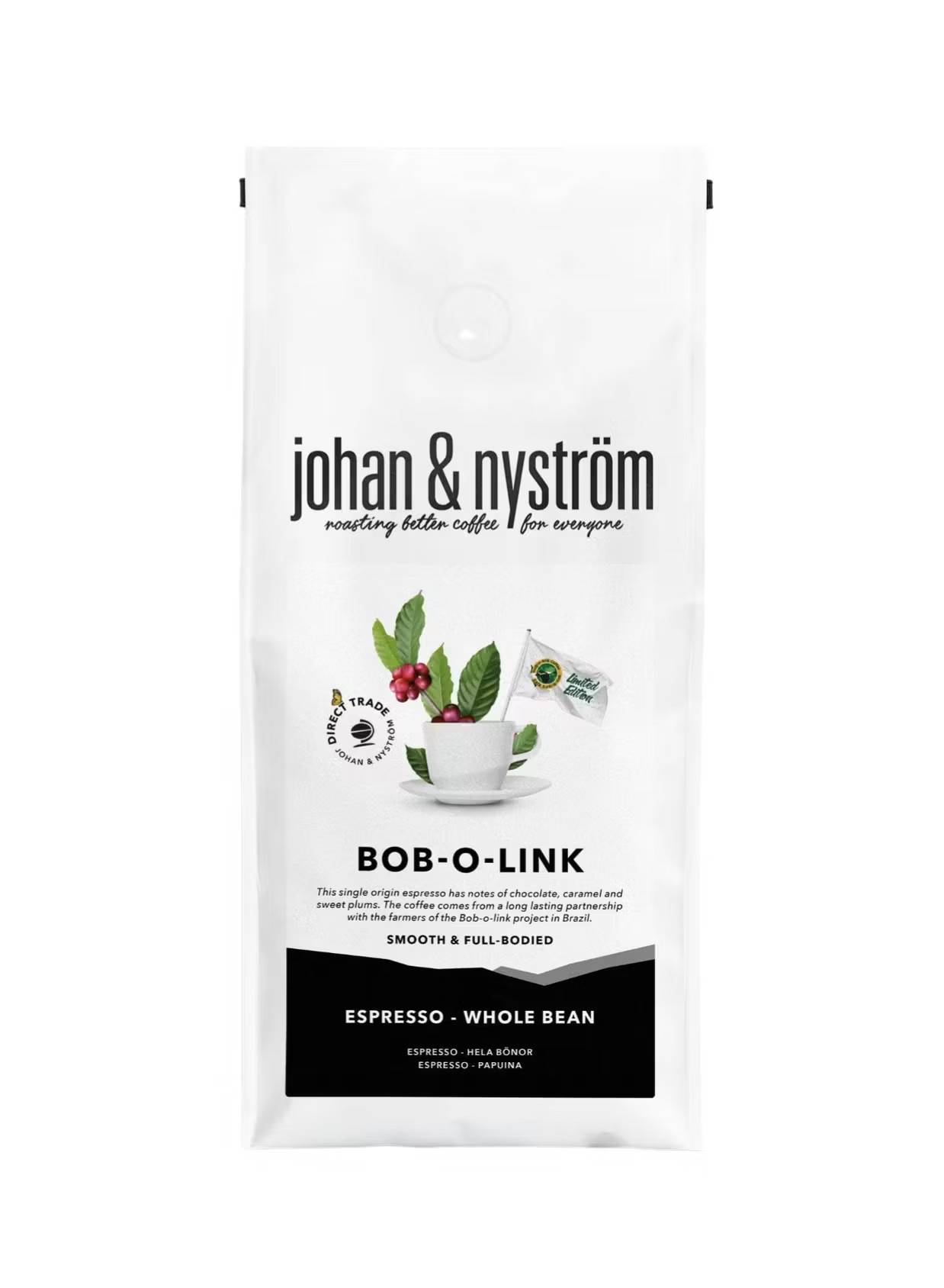 Johan & Nyström Bob-o-Link kaffebönor 500g