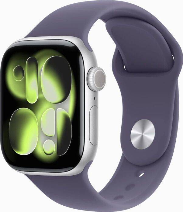 Apple Watch Series 11 Aluminium 42 mm (2025) | GPS | sølv | Sportsrem M/L | Tåget Lilla