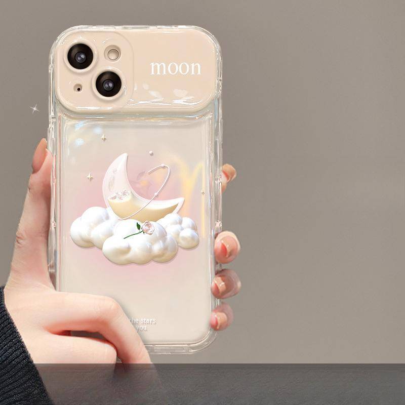 Applicable To Apple 15 Mobile Phone Case Iphone14pro Smudge Cloud Moon Chain 13 Transparent Xs Flip Mirror 6 Redmi Note 9 Pro
