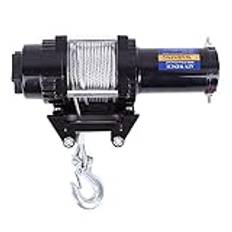 Elektrisk motorvinsch 15 m 4 000 LBS/1818 kg vinsch lina, lyftskydd, replyft, offroad, syntetiskt rep, elvinsch, 12 V, radiofjärrkontroll, elektriska vinschar, kompatibel med ATV