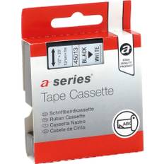 a-series etikettejp 12mm, svart på vit, Dymo 45013 - Svart