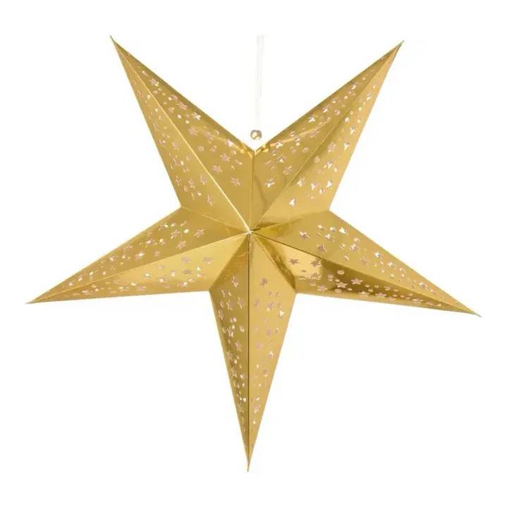 Foldestjerne, Ø60cm, guld, julepynt.