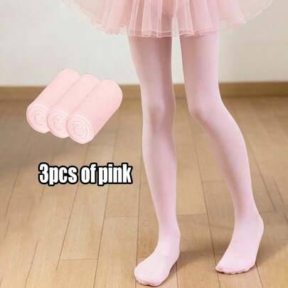 3 st rosa balettstrumpbyxor för flickor (8-12Y,0-6M,6-12M,1-2Y,2-3Y,12-16Y,3-8Y)